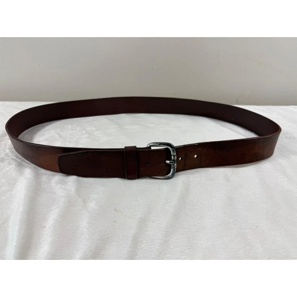 Fossil Men's Leather Belt Size 42 Brown Distressed Casual Jeans